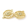 Rack Plating Brass Micro Pave Clear Cubic Zirconia Connector Charms KK-C008-07G-3