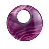 Flat Round Dyed Natural Agate Pendants G-D647-M-2