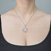 Non-Tarnish 201 Stainless Steel Sun Pendant Necklace NJEW-OY002-11-2