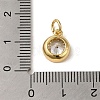 Brass with Single Clear Cubic Zirconia Pendants KK-R162-019G-3