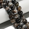 Natural Banded Agate Beads Strands G-NH0023-B01-01-2