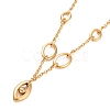 304 Stainless Steel Horse Eye Pendant Necklace with Oval Link for Women NJEW-G018-09G-1