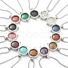 Natural & Synthetic Mixed Gemstone Pendant Necklaces NJEW-L461-02P-1