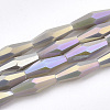 Electroplate Opaque Solid Color Glass Beads Strands EGLA-S174-18A-1