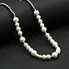 Stainless Steel Pearl Bib Necklaces for Unisex MM2620-1-1