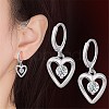 Heart Shape Brass Hoop Earrings EJEW-BB64168-A-2