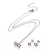 Flower 304 Stainless Steel  Jewelry Sets SJEW-H302-14-2