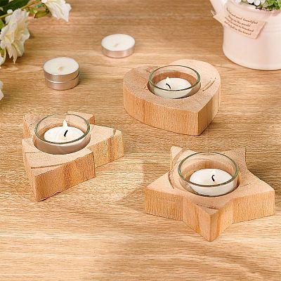 Natural Wood Candle Holder WOOD-PH0001-07-1