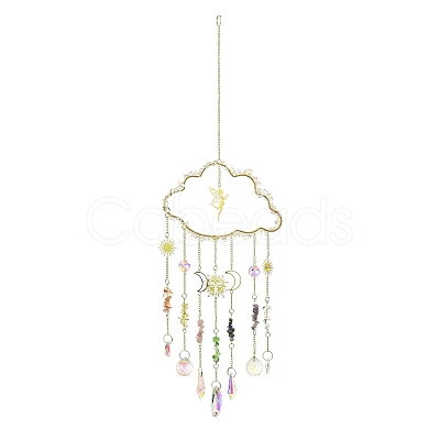 Metal Hanging Suncatchers HJEW-P018-D03-1