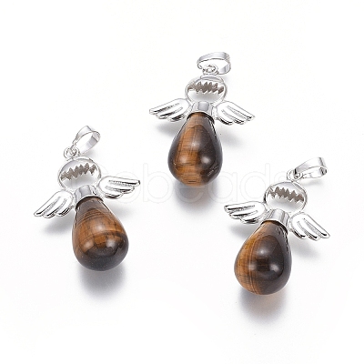 Natural Tiger Eye Pendants G-J386-G08-1