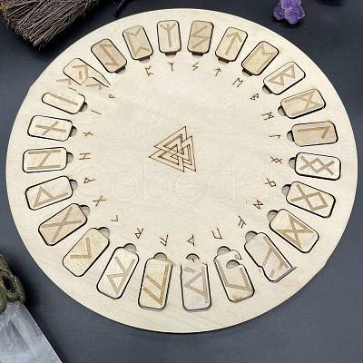 Wooden Runes Set Engraved Board PW-WG38211-01-1