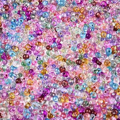 6/0 Baking Paint Transparent Glass Seed Beads SEED-N006-06-1