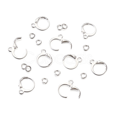 Pandahall Brass Huggie Hoop Earring Findings & Open Jump Rings KK-TA0007-84B-S-1