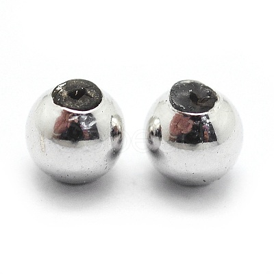 Anti-Tarnish Rhodium Plated 925 Sterling Silver Stopper Beads STER-I016-106B-P-1