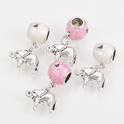 Alloy Enamel European Dangle Charms MPDL-S065-14-1