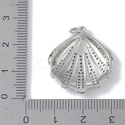 Rack Plating Brass Micro Pave Clear Cubic Zirconia Pendants KK-E110-03P-1