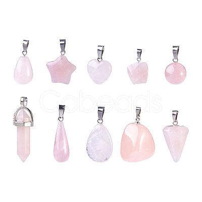 Heart Gemstone Pendants G-TA0001-19-1