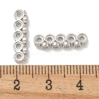 Brass Clear Cubic Zirconia Spacer Bars KK-L075-009P-1