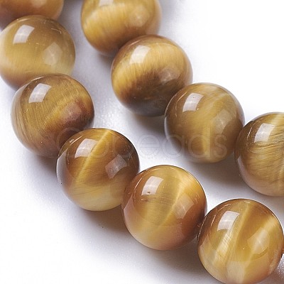 Natural Tiger Eye Beads Strands G-P428-01B-8mm-1