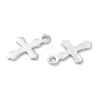 Non-Tarnish 304 Stainless Steel Tiny Cross Charms STAS-H149-01P-1