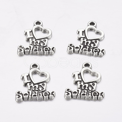 Tibetan Style Alloy Message Pendants TIBEP-5286-AS-LF-1