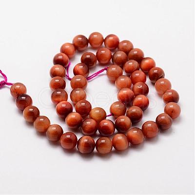 Natural Sun Tiger Eye Bead Strands G-O155-01A-6mm-1