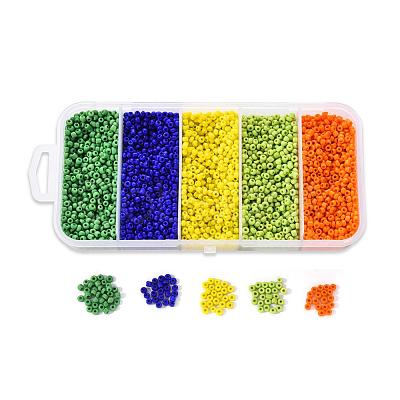 6000Pcs 5 Colors Glass Seed Beads SEED-YW0001-15B-1