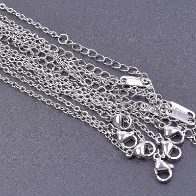 Non-Tarnish 304 Stainless Steel Cable Chain Necklace PW-WG97747-10-1