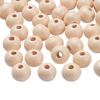 Round Natural Wood Beads X-WOOD-Q017-8mm-06-LF-1