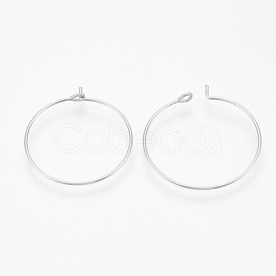 304 Stainless Steel Hoop Earring Findings X-STAS-T047-17-1