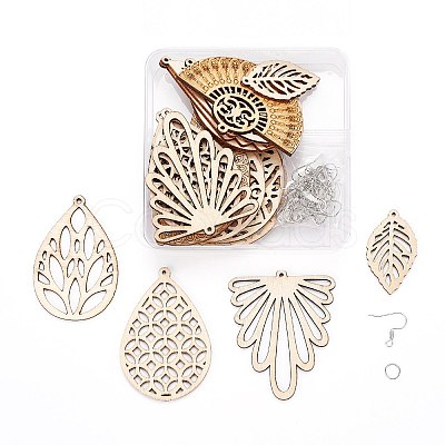 DIY Wooden Dangle Earring Making Kits DIY-FS0001-67-1