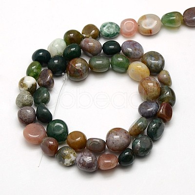 Natural Indian Agate Nuggets Bead Strands G-L154-01-1