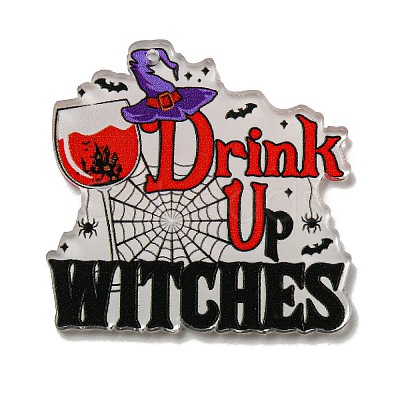 Halloween Printed Acrylic Pendants OACR-P026-D09-1