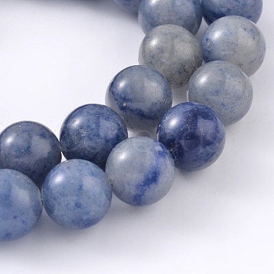 Dyed & Heated Natural Blue Aventurine Round Beads Strands G-M248-4mm-01-1