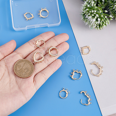 PandaHall Elite 10Pcs 5 Style Brass Hoop Earring Findings FIND-PH0005-44-1