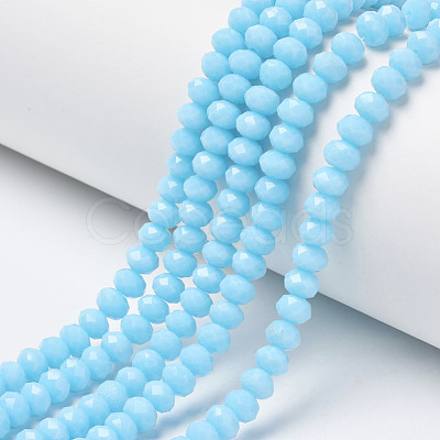 Opaque Solid Color Glass Beads Strands EGLA-A034-P8mm-D08-1