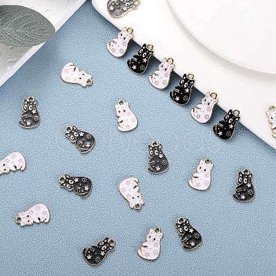 40Pcs 2 Colors Alloy Enamel Pendants JX636A-1