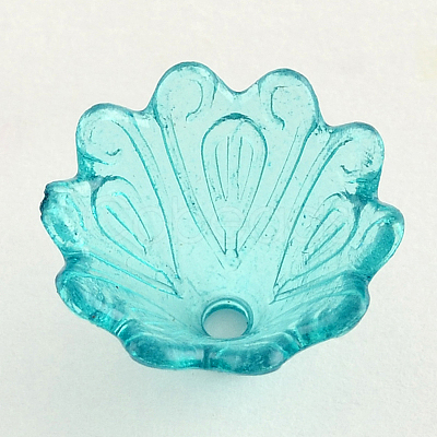 Transparent Acrylic Flower Bead Caps X-TACR-Q004-M01-1