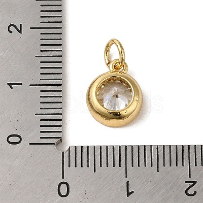 Brass with Single Clear Cubic Zirconia Pendants KK-R162-019G-1