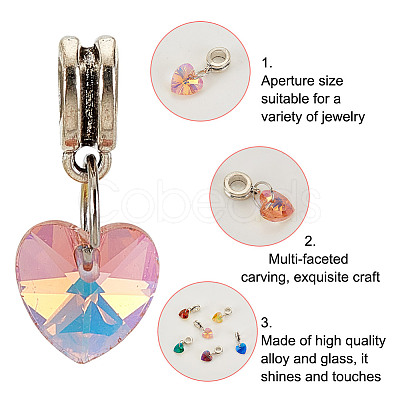 Electroplate Glass Dangle Charms PALLOY-GO00006-1