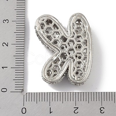 Rack Plating Brass Micro Pave Clear Cubic Zirconia Pendants ZIRC-U002-P-K-1