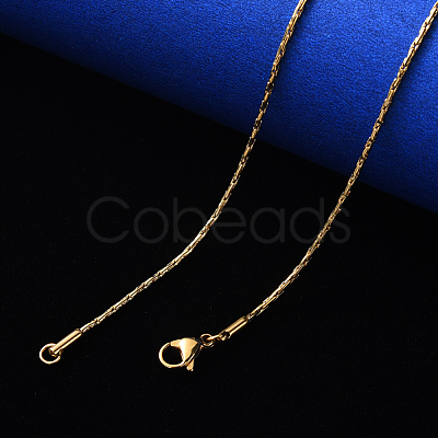 PVD Vacuum Plating 304 Stainless Steel Coreana Chain Necklace NJEW-S420-005B-G-1