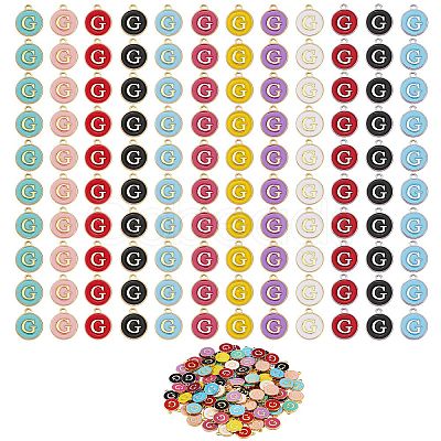 120Pcs 12 Colors Golden Plated Alloy Charms ENAM-SZ0001-64G-1