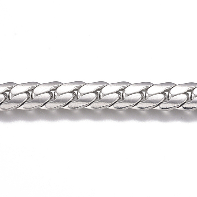 Tarnish Resistant 201 Stainless Steel Cuban Link Chains CHS-G017-16P-1