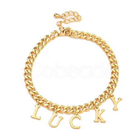 Brass Charm Bracelets for Women BJEW-U008-19G-02-1