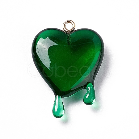 Transparent Resin Pendants RESI-F028-01D-1