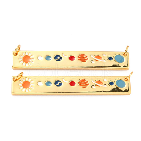 Brass Enamel Pendants Links KK-F825-02G-1