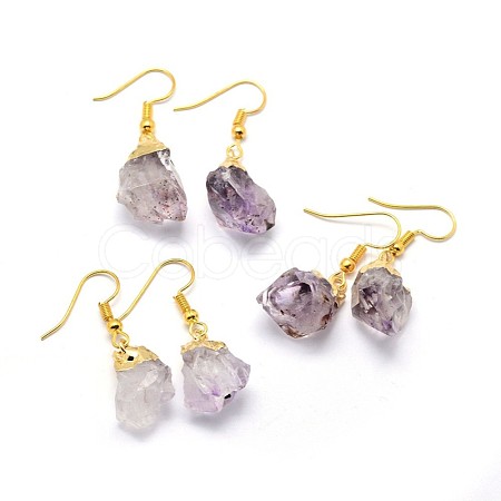 Natural Amethyst Dangle Earring EJEW-F173-D01-G-1