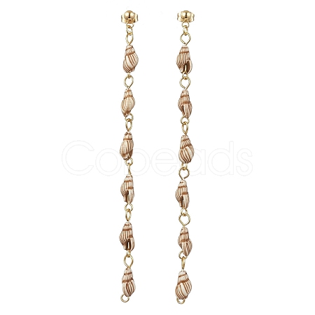 Acrylic Shell Shape Dangle Stud Earrings EJEW-JE05722-1