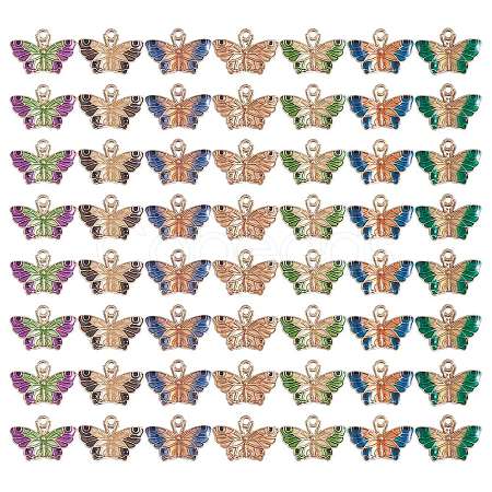 25Pcs 5 Styles Alloy Enamel Pendant Gradient Bicolor Butterfly DIY Earrings Keychain Pendant Accessories Materials JX595A-1